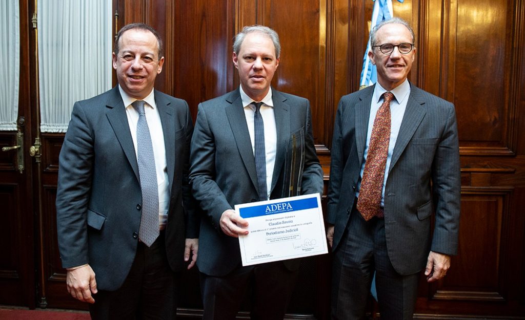 Claudio Savoia. periodista del diario Clarín ganó el primer premio de la categoría Periodismo Judicial de los Premios Adepa al Periodismo 2018